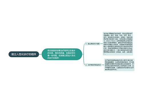 建立人性化诊疗的程序