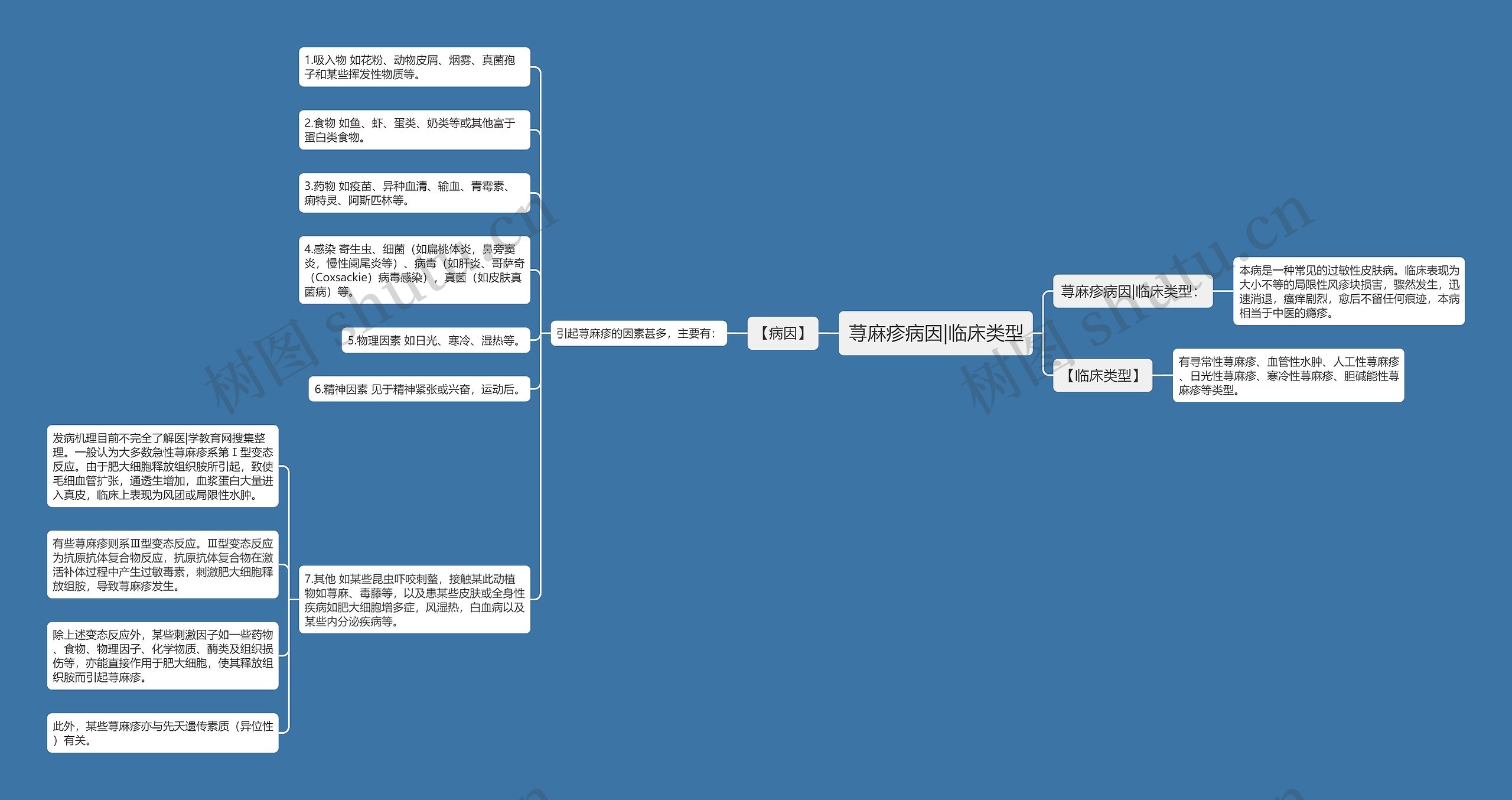 荨麻疹病因|临床类型思维导图