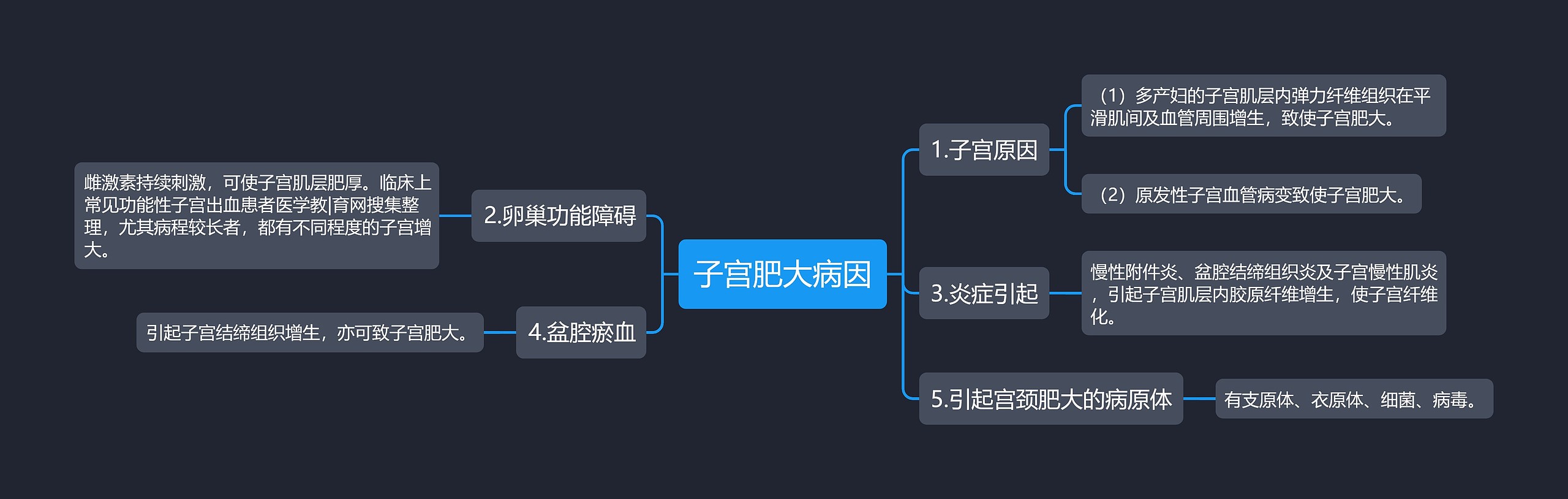 子宫肥大病因思维导图