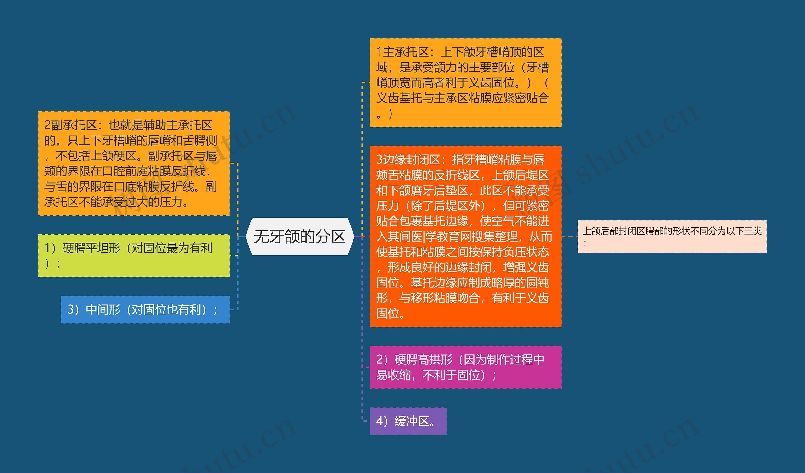 无牙颌的分区思维导图