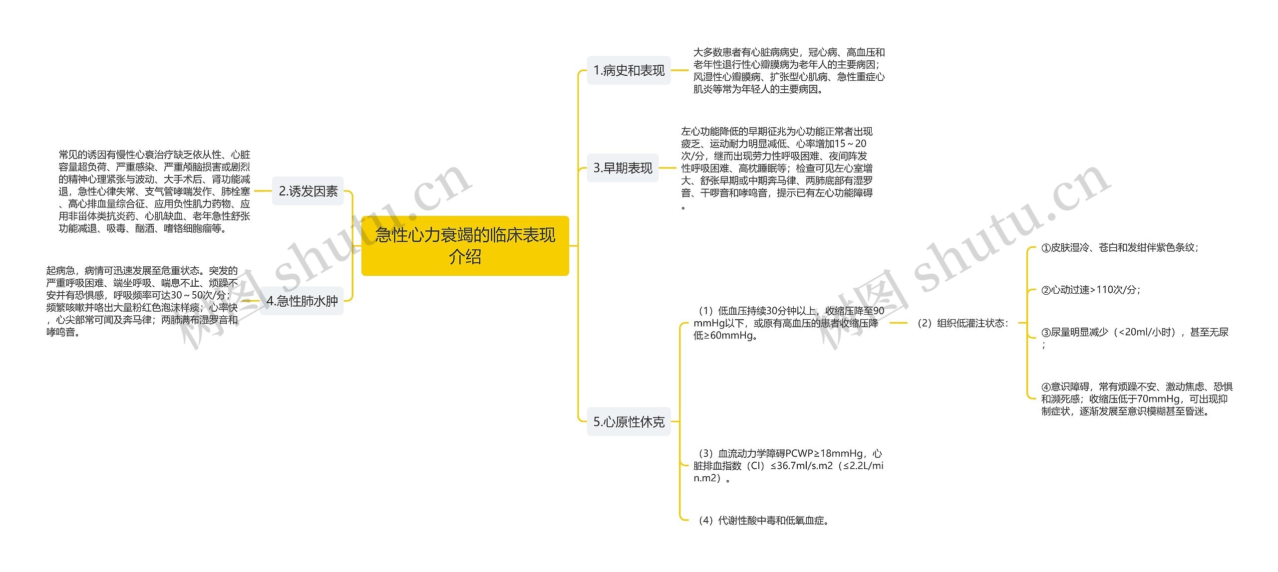 急性心力衰竭的临床表现介绍思维导图