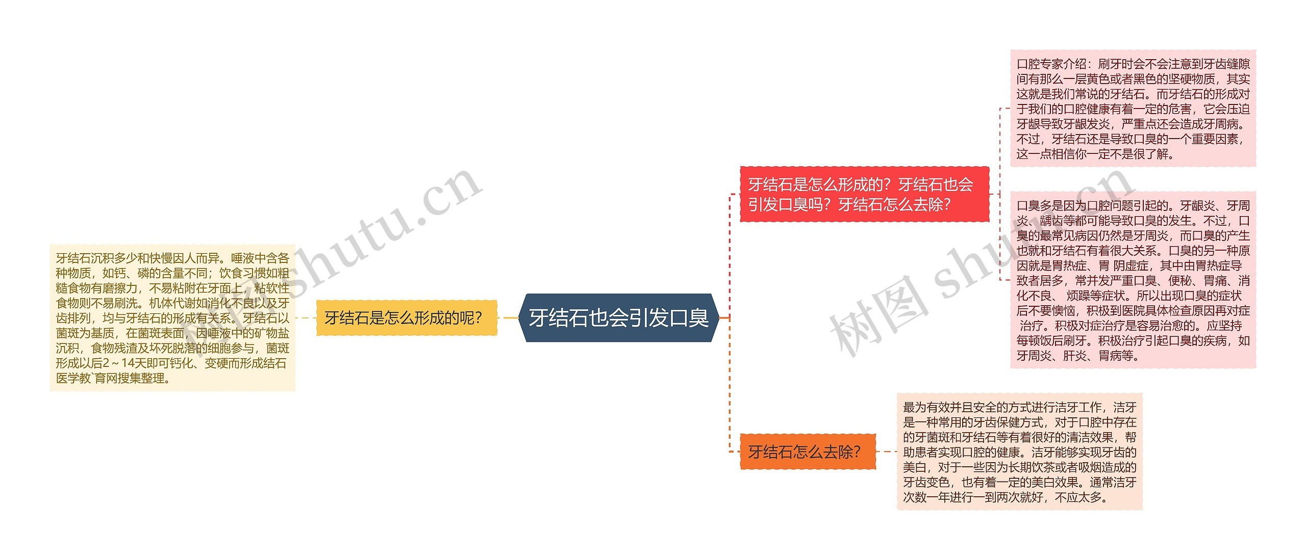 牙结石也会引发口臭思维导图