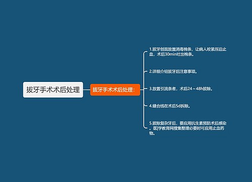拔牙手术术后处理