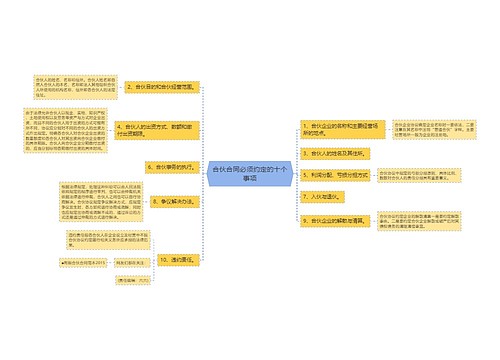 合伙合同必须约定的十个事项