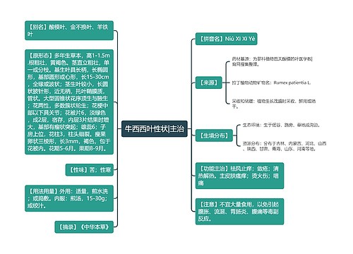 牛西西叶性状|主治