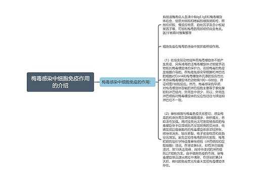 梅毒感染中细胞免疫作用的介绍