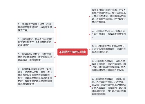 不能拔牙有哪些理由