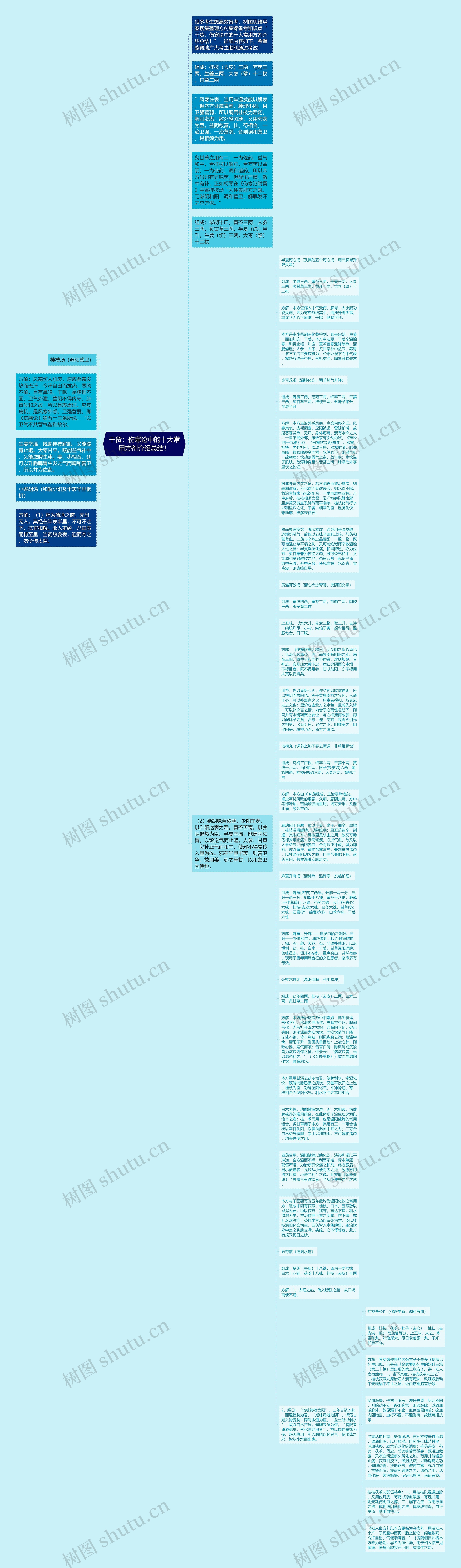 干货：伤寒论中的十大常用方剂介绍总结！思维导图