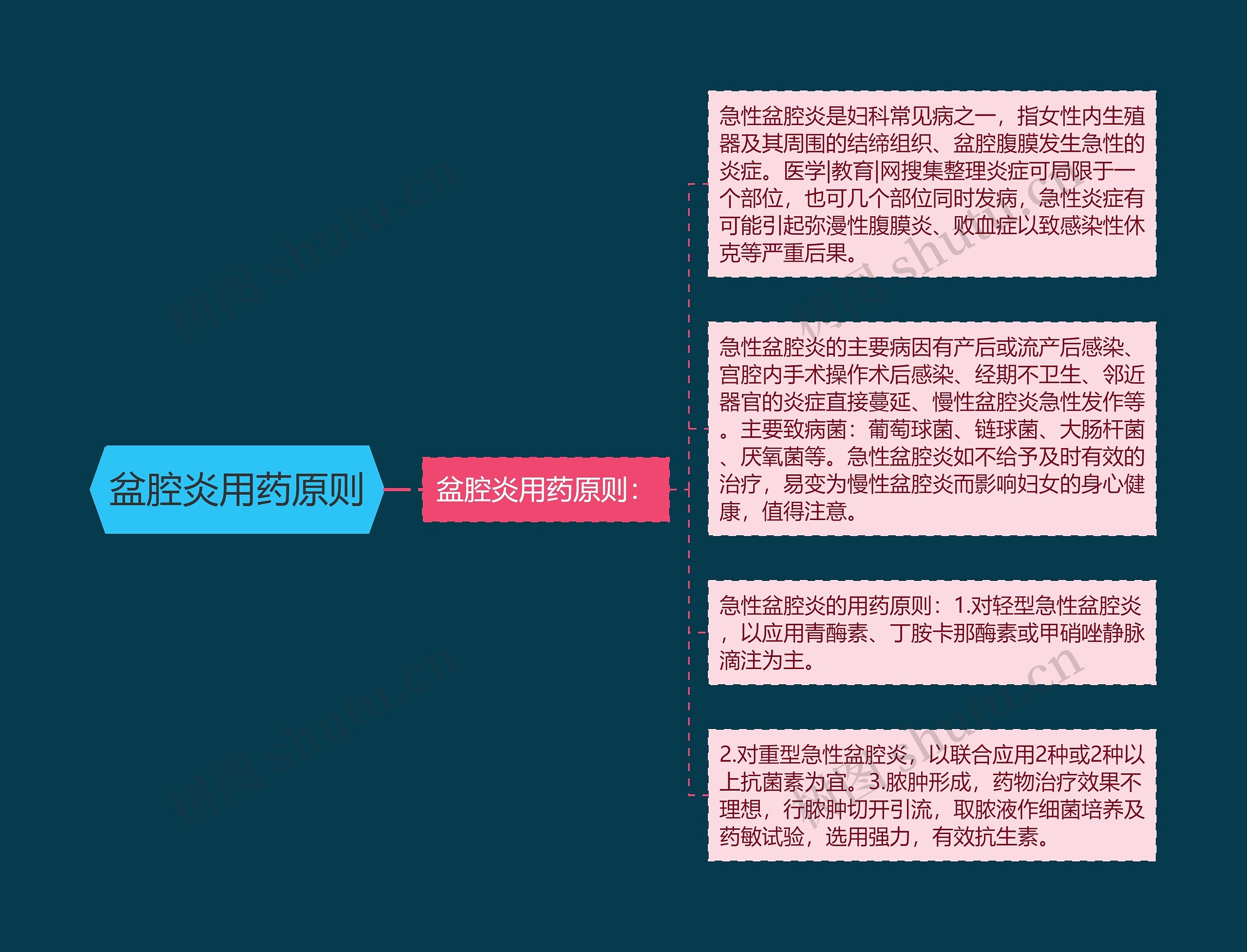 盆腔炎用药原则思维导图