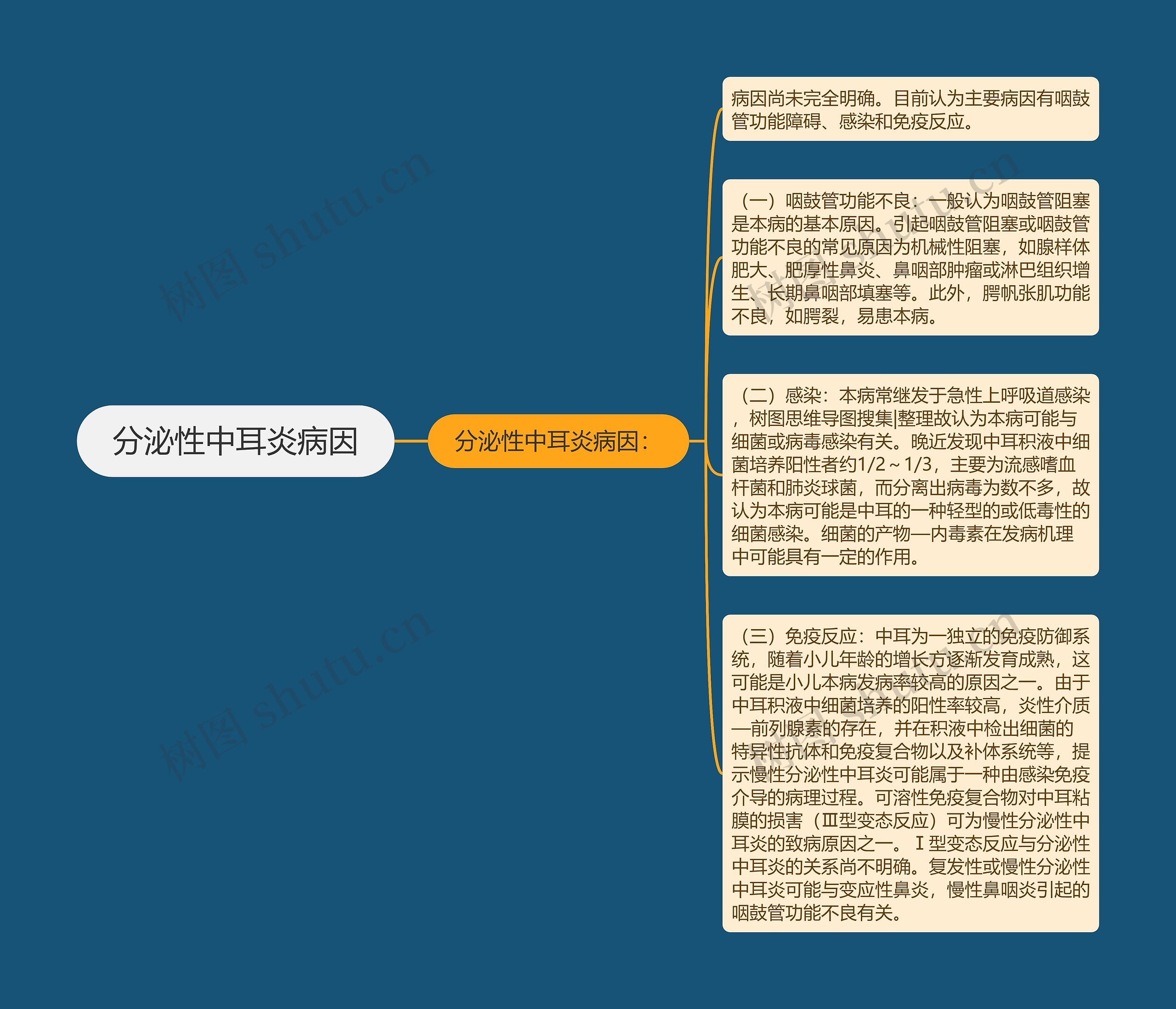 分泌性中耳炎病因思维导图