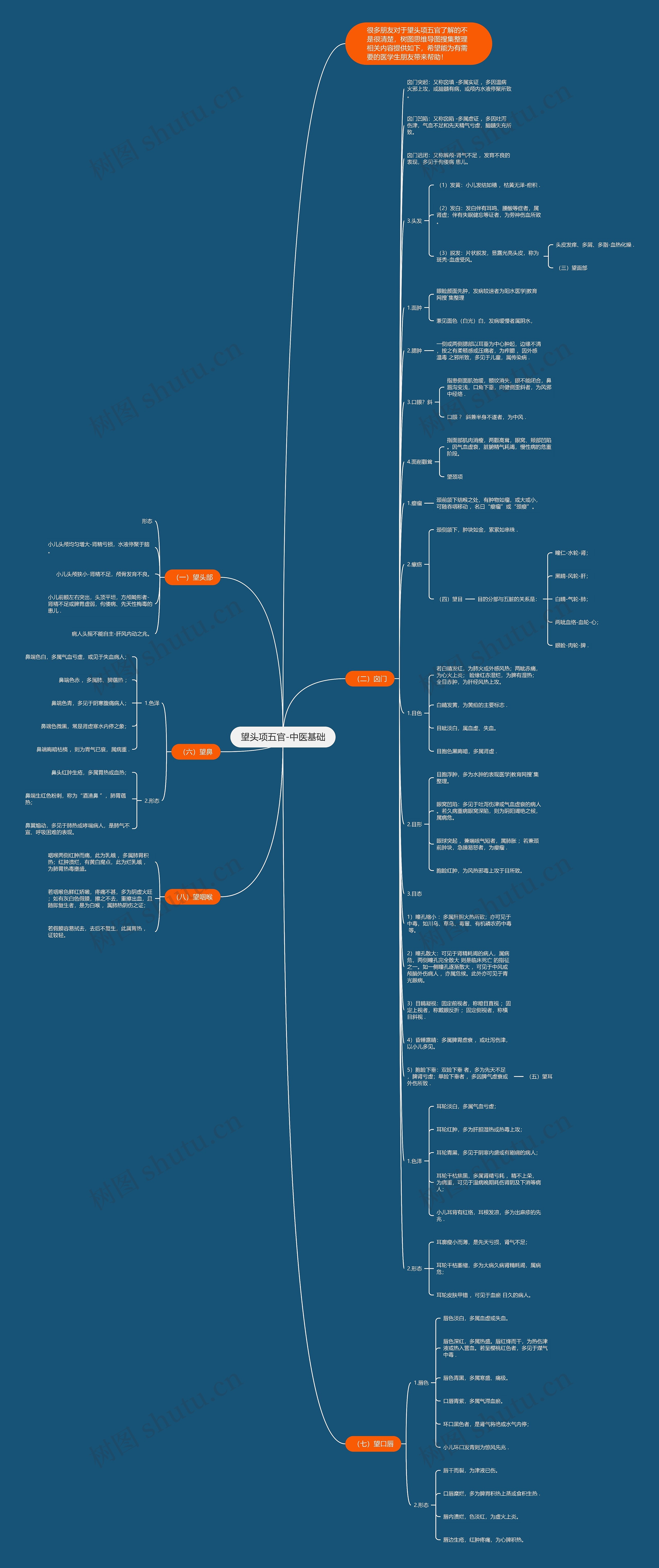 望头项五官-中医基础思维导图