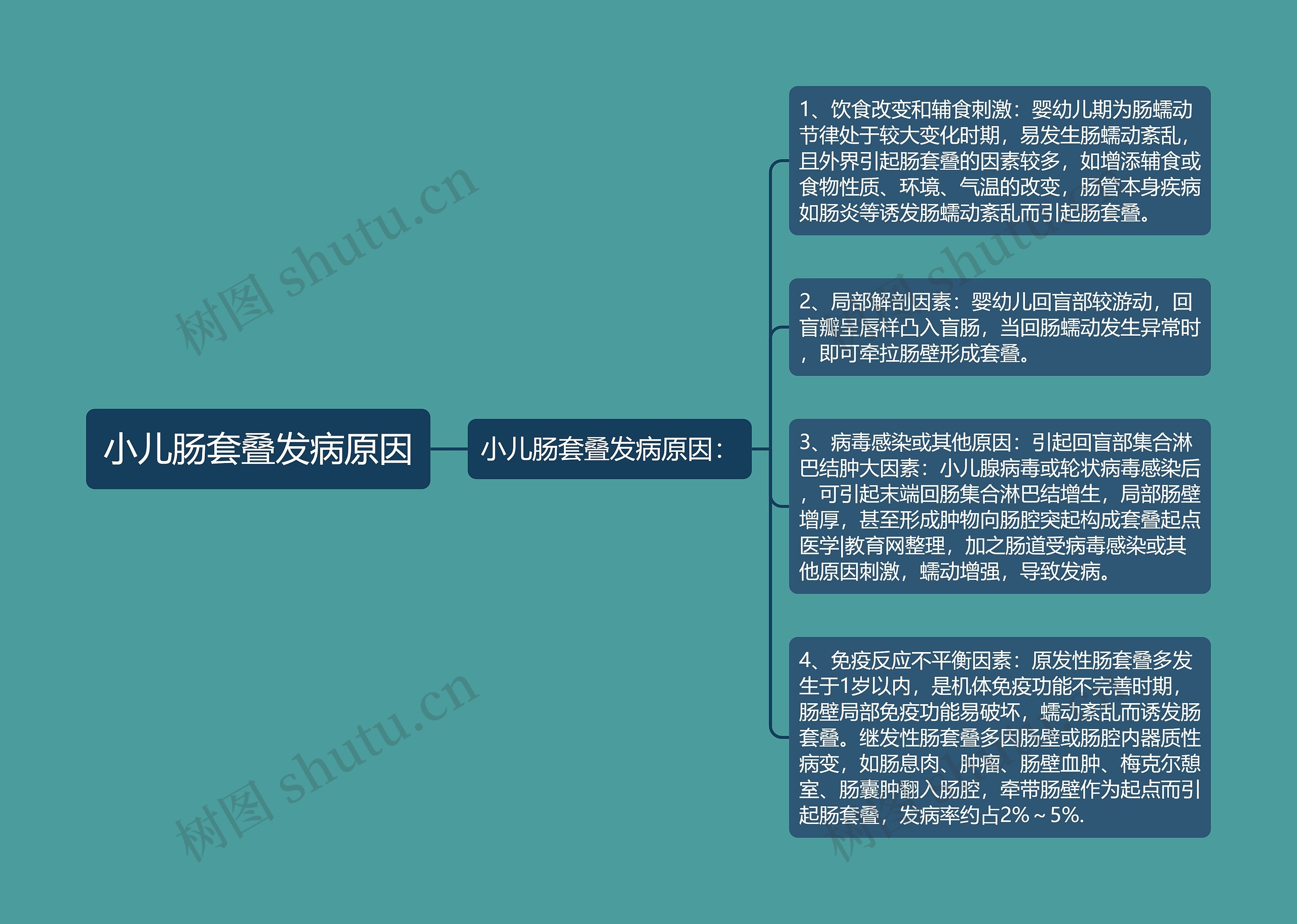 小儿肠套叠发病原因思维导图