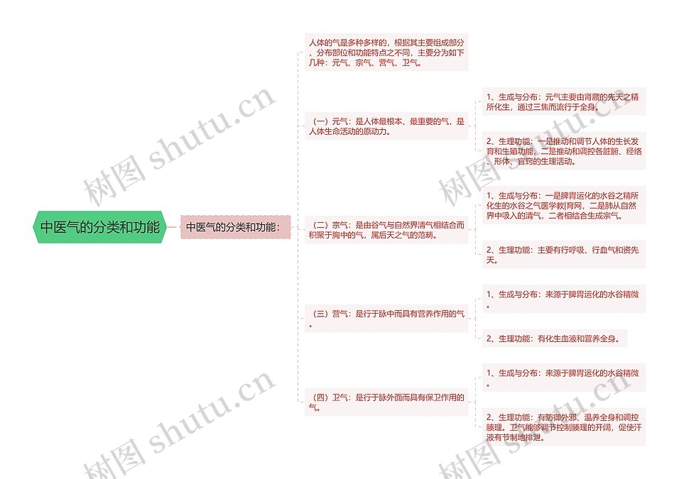 中医气的分类和功能思维导图_编号p6789727-TreeMind树图