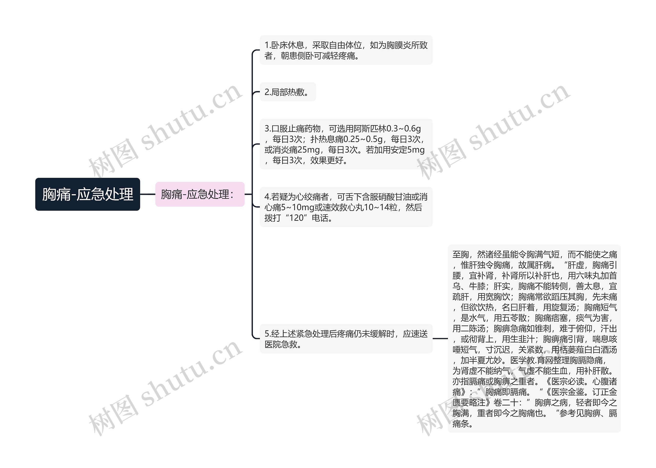 胸痛-应急处理思维导图