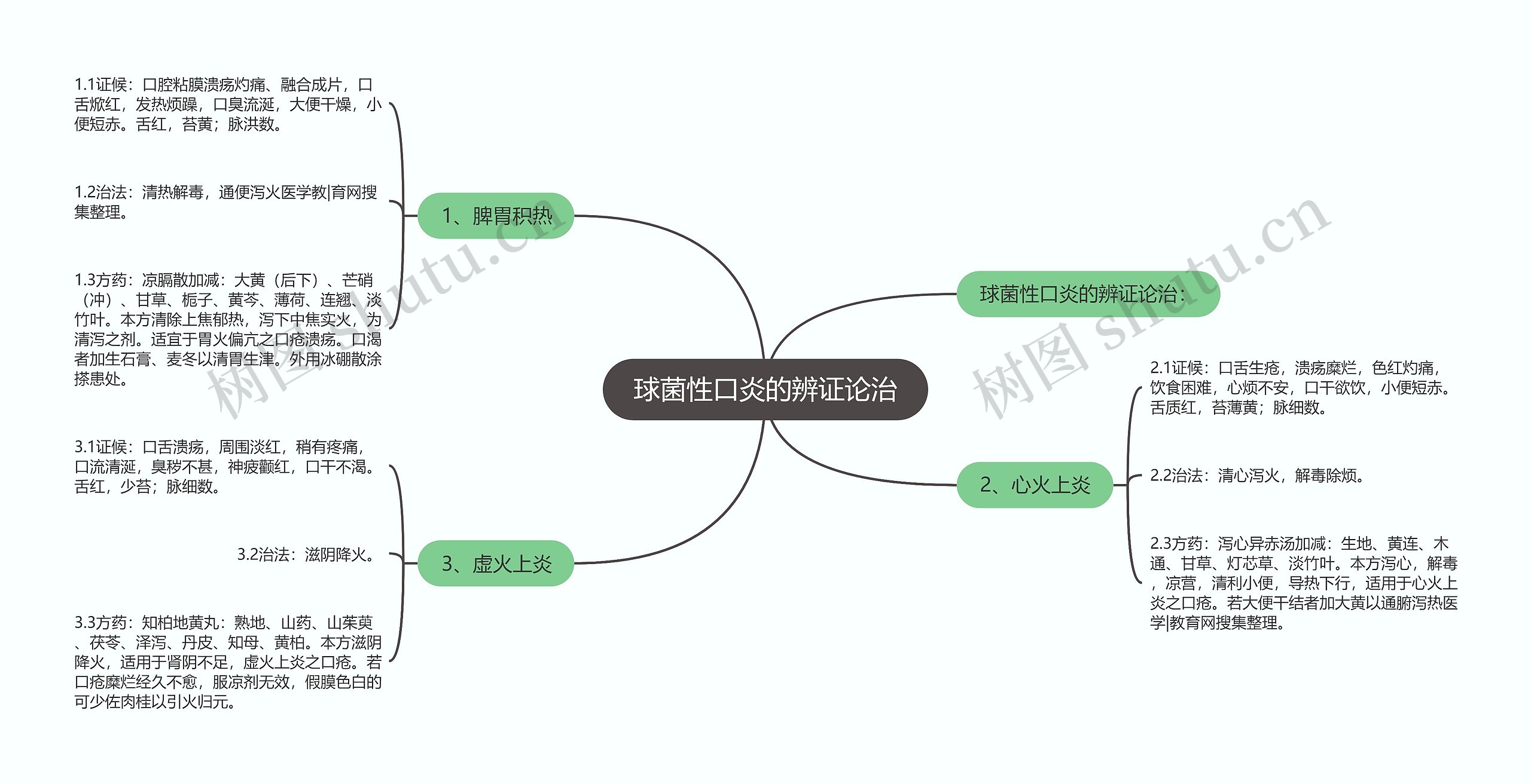 球菌性口炎的辨证论治思维导图