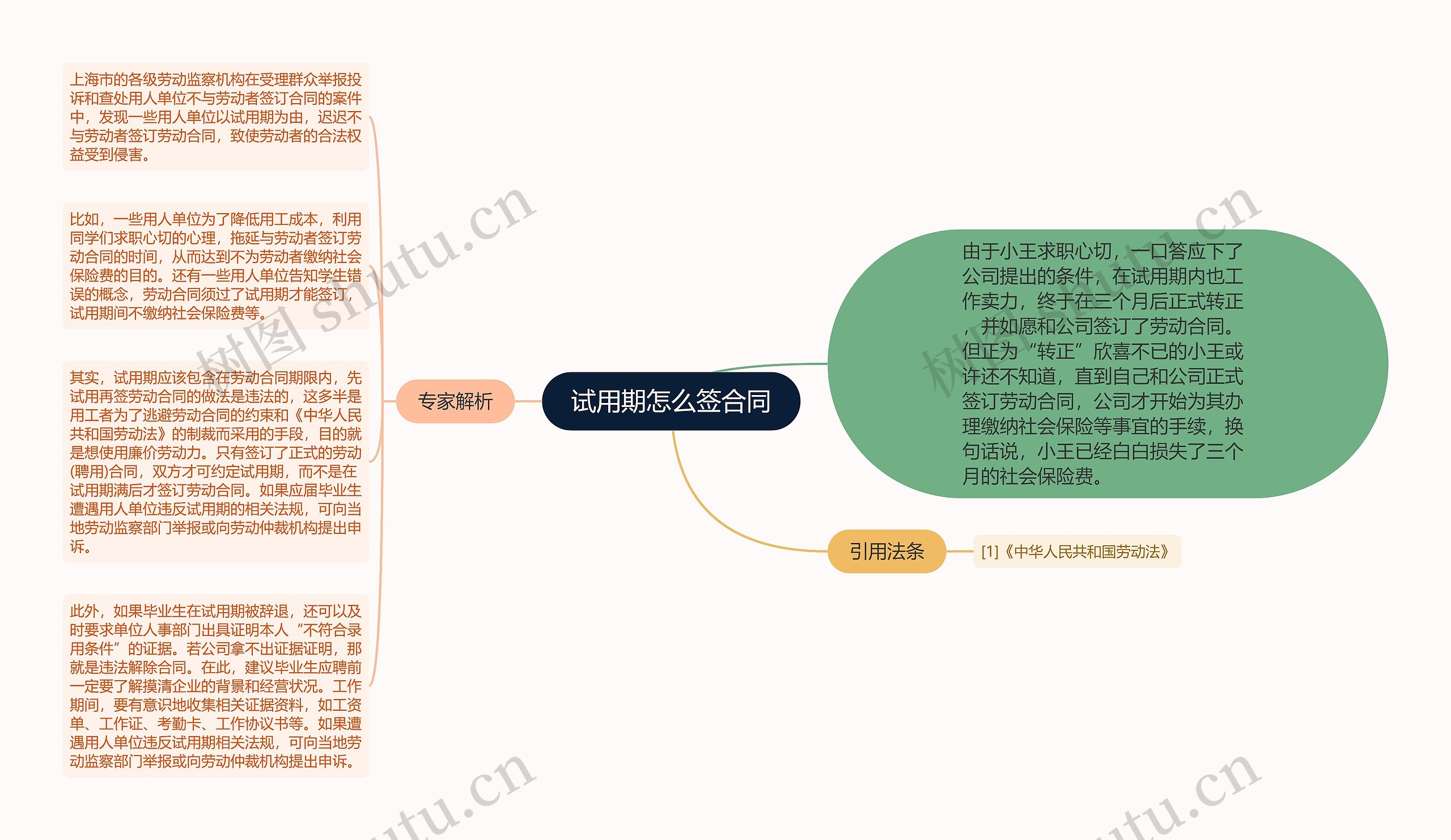 试用期怎么签合同思维导图