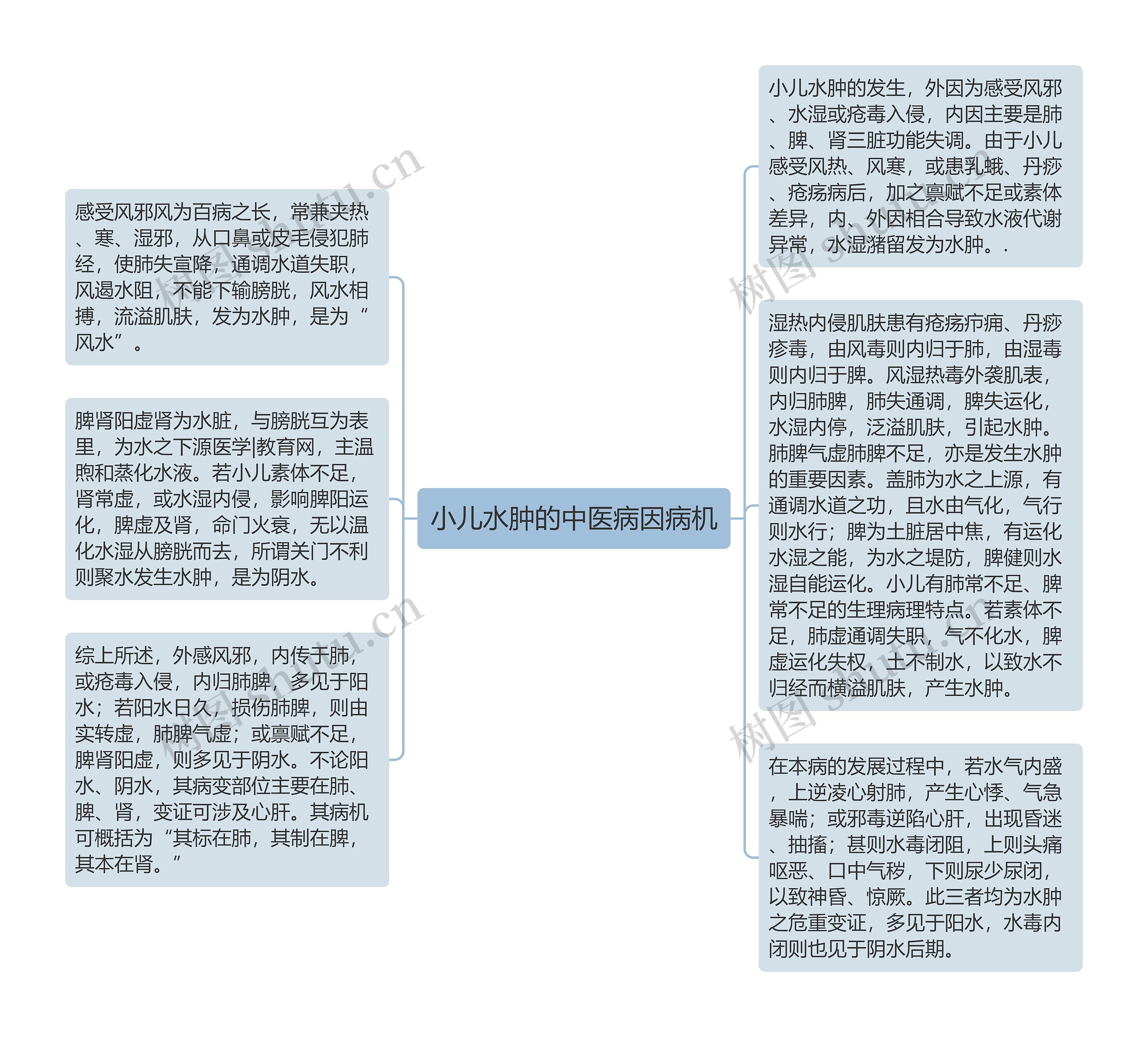 小儿水肿的中医病因病机思维导图