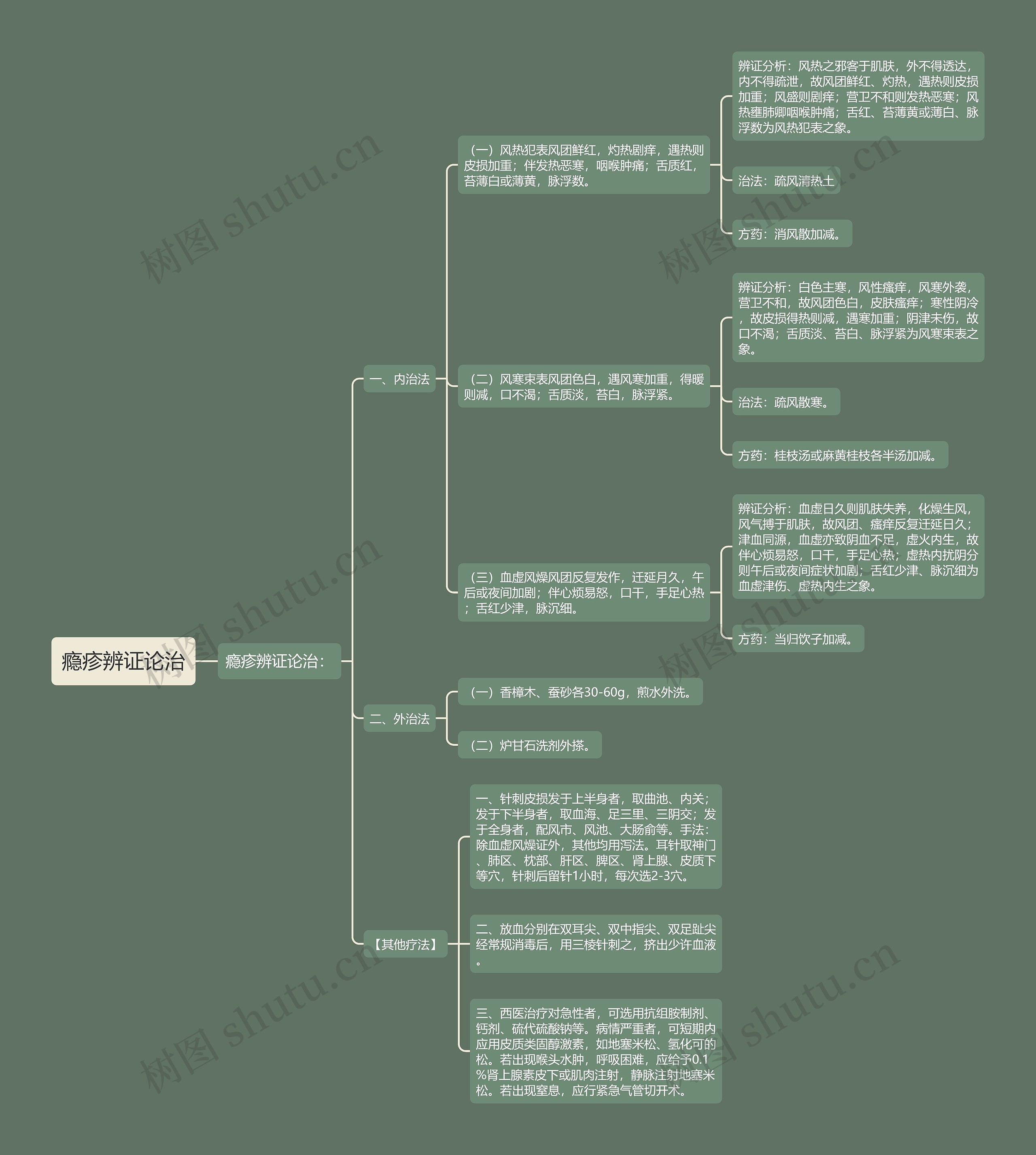 瘾疹辨证论治思维导图
