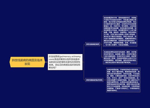 肺放线菌病的病因及临床表现