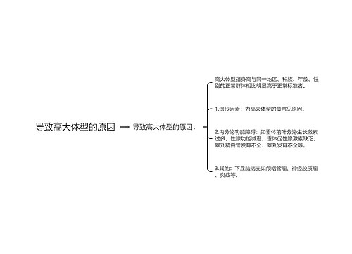 导致高大体型的原因