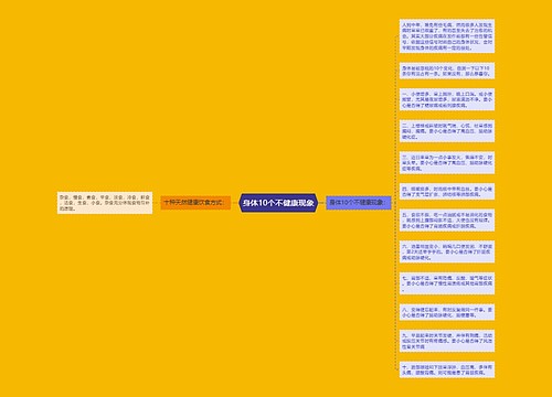 身体10个不健康现象