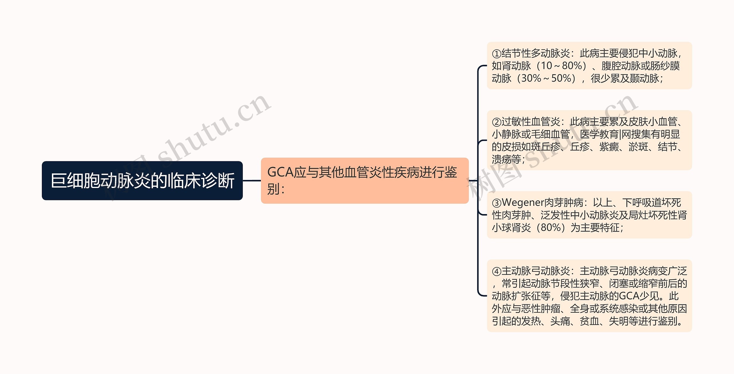 巨细胞动脉炎的临床诊断思维导图