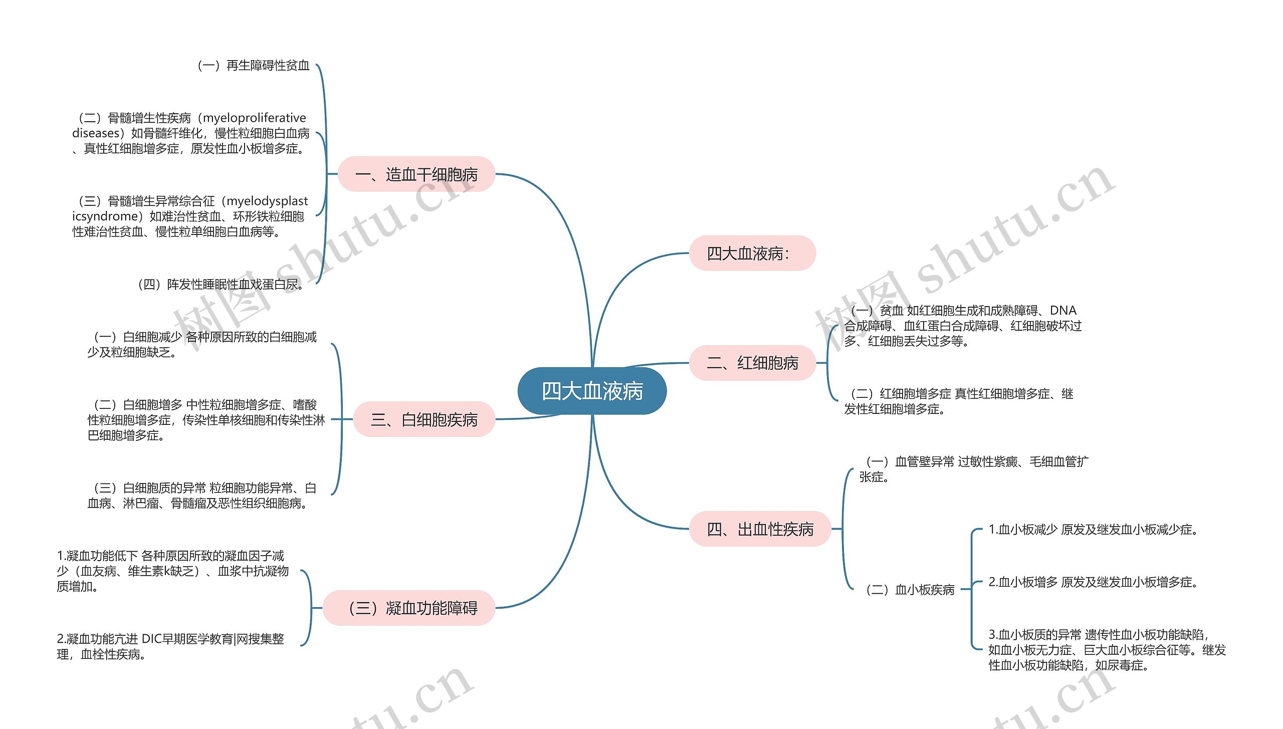 四大血液病思维导图
