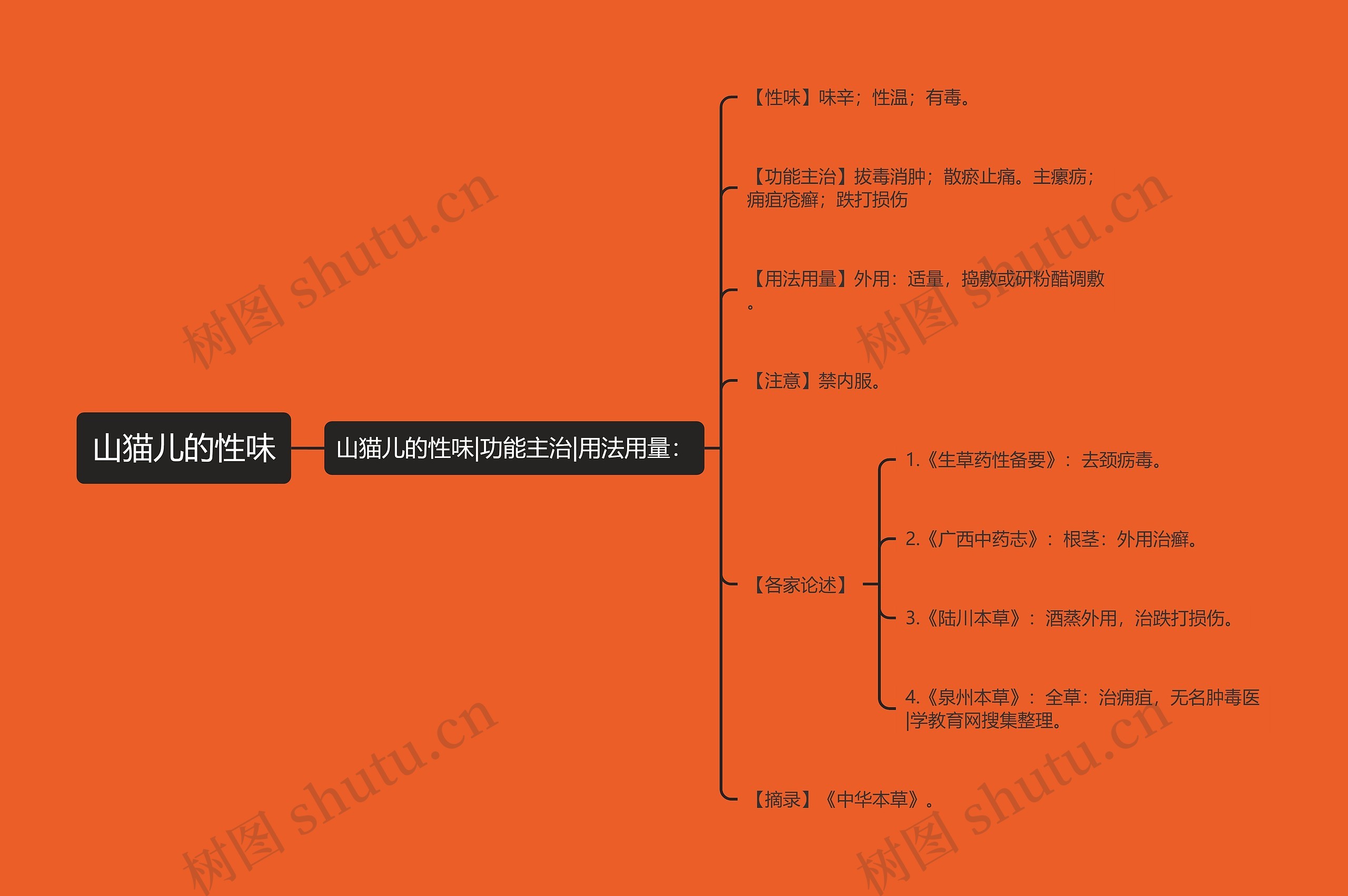 山猫儿的性味思维导图