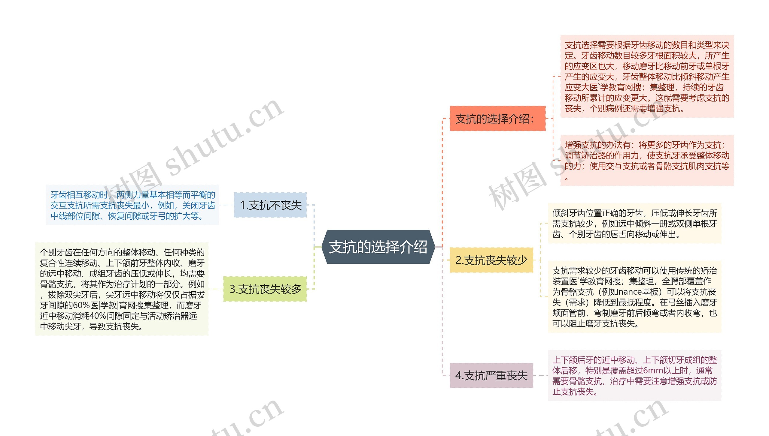 支抗的选择介绍思维导图