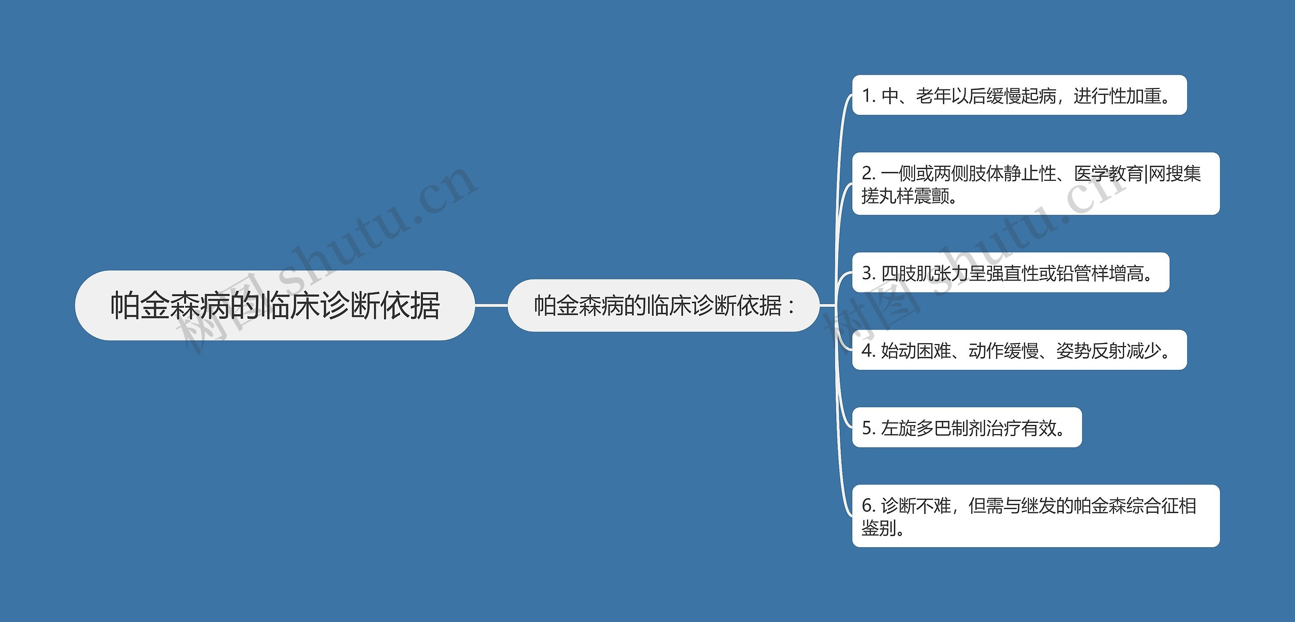 帕金森病的临床诊断依据思维导图