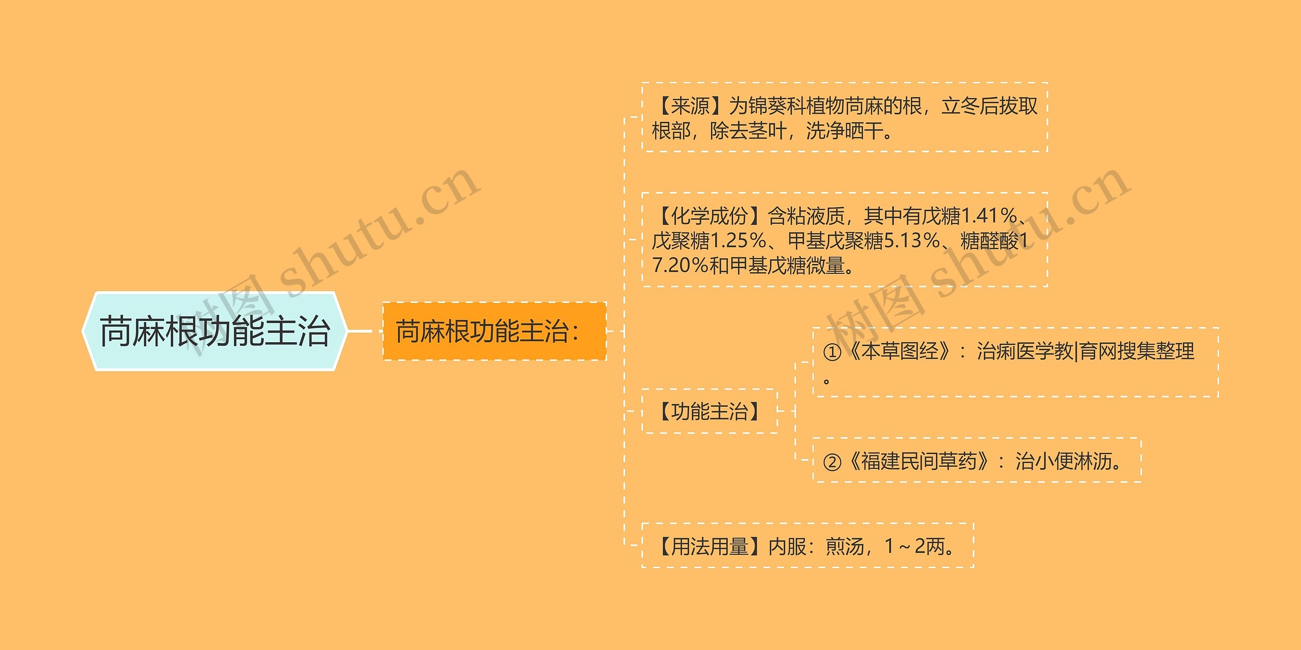 苘麻根功能主治思维导图