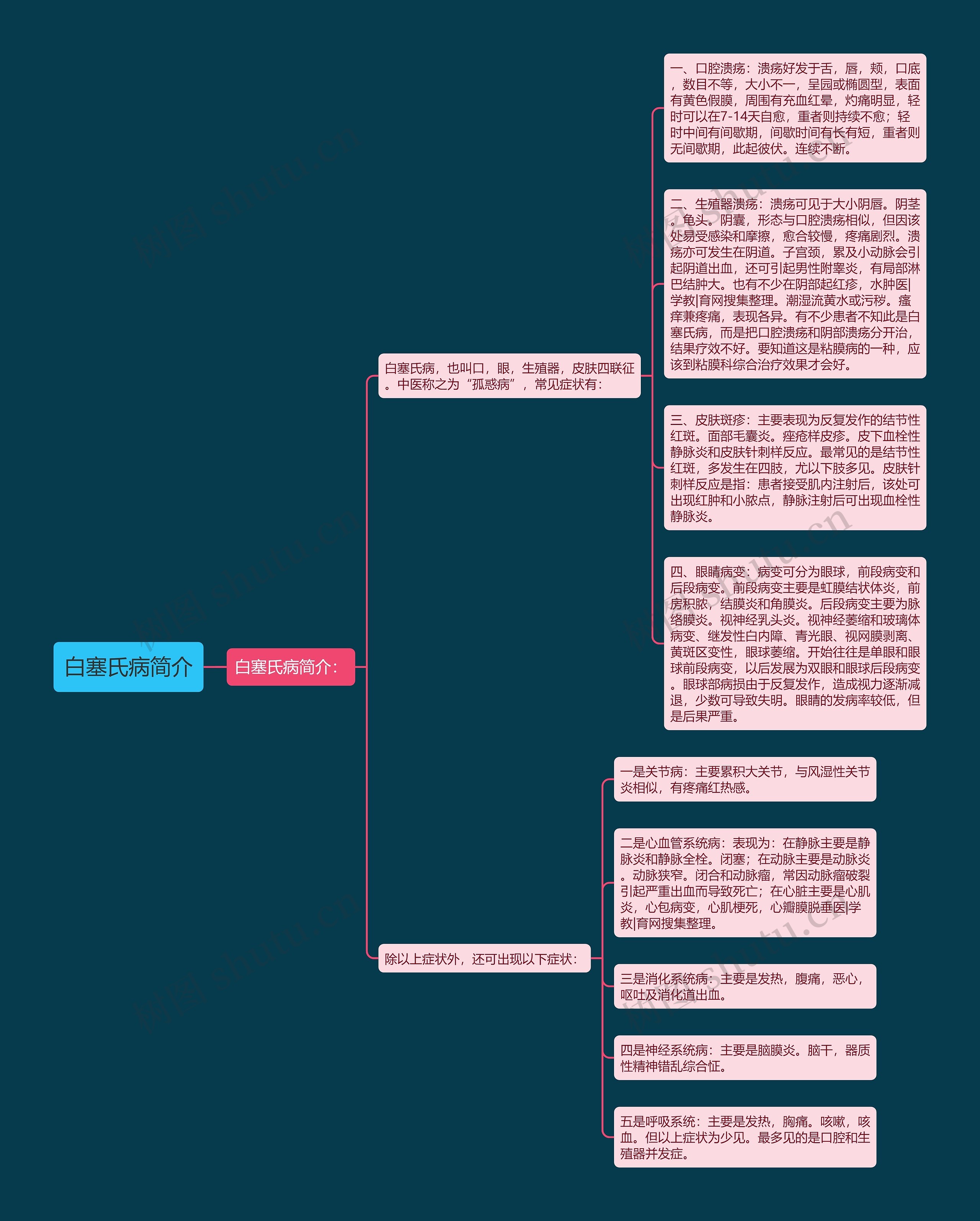 白塞氏病简介思维导图