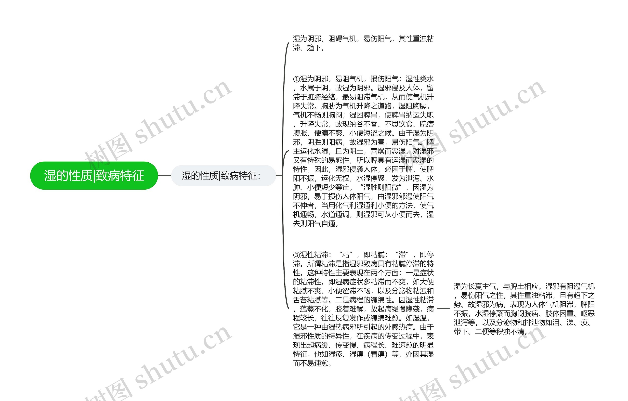 湿的性质|致病特征思维导图