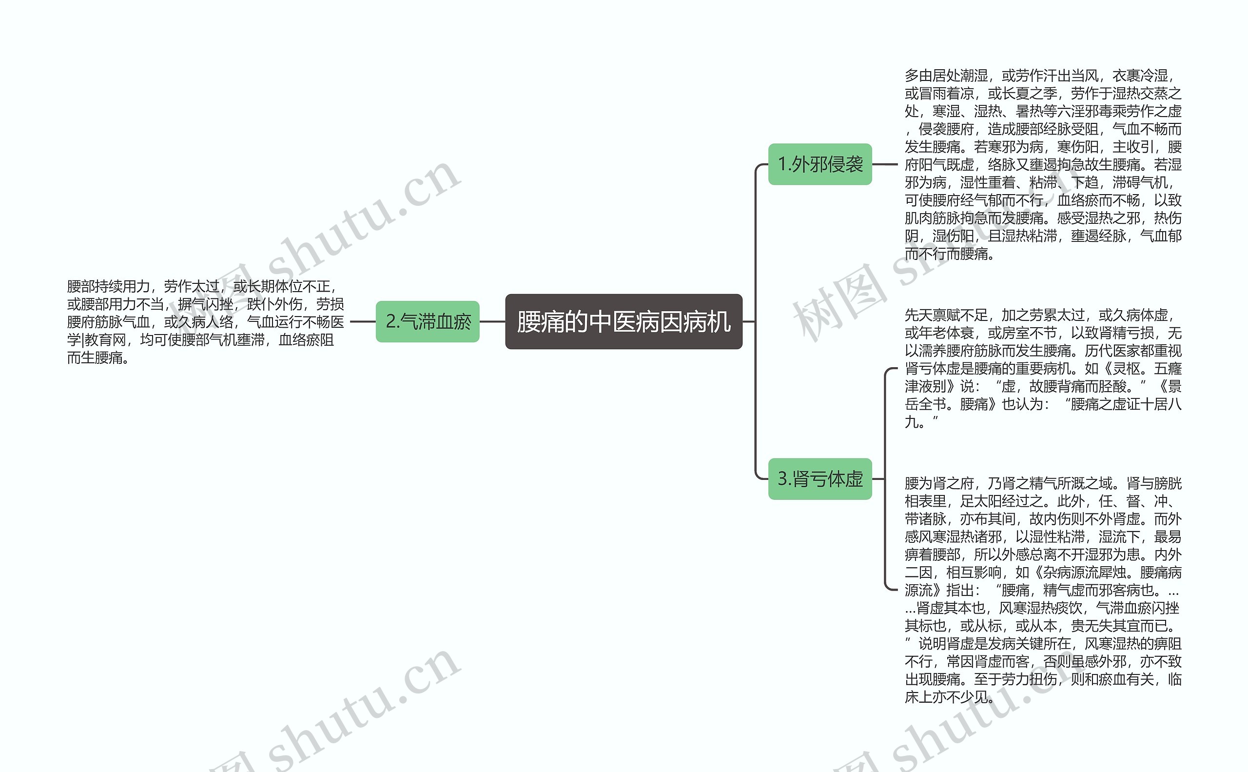 腰痛的中医病因病机思维导图