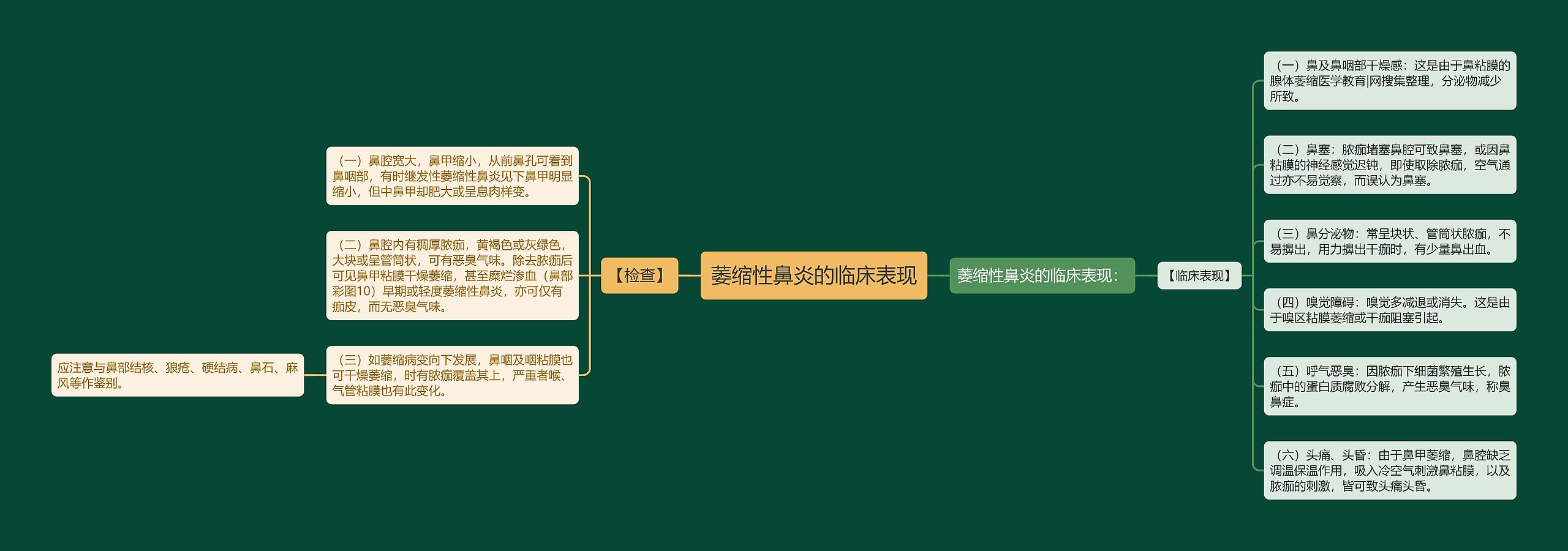 萎缩性鼻炎的临床表现思维导图