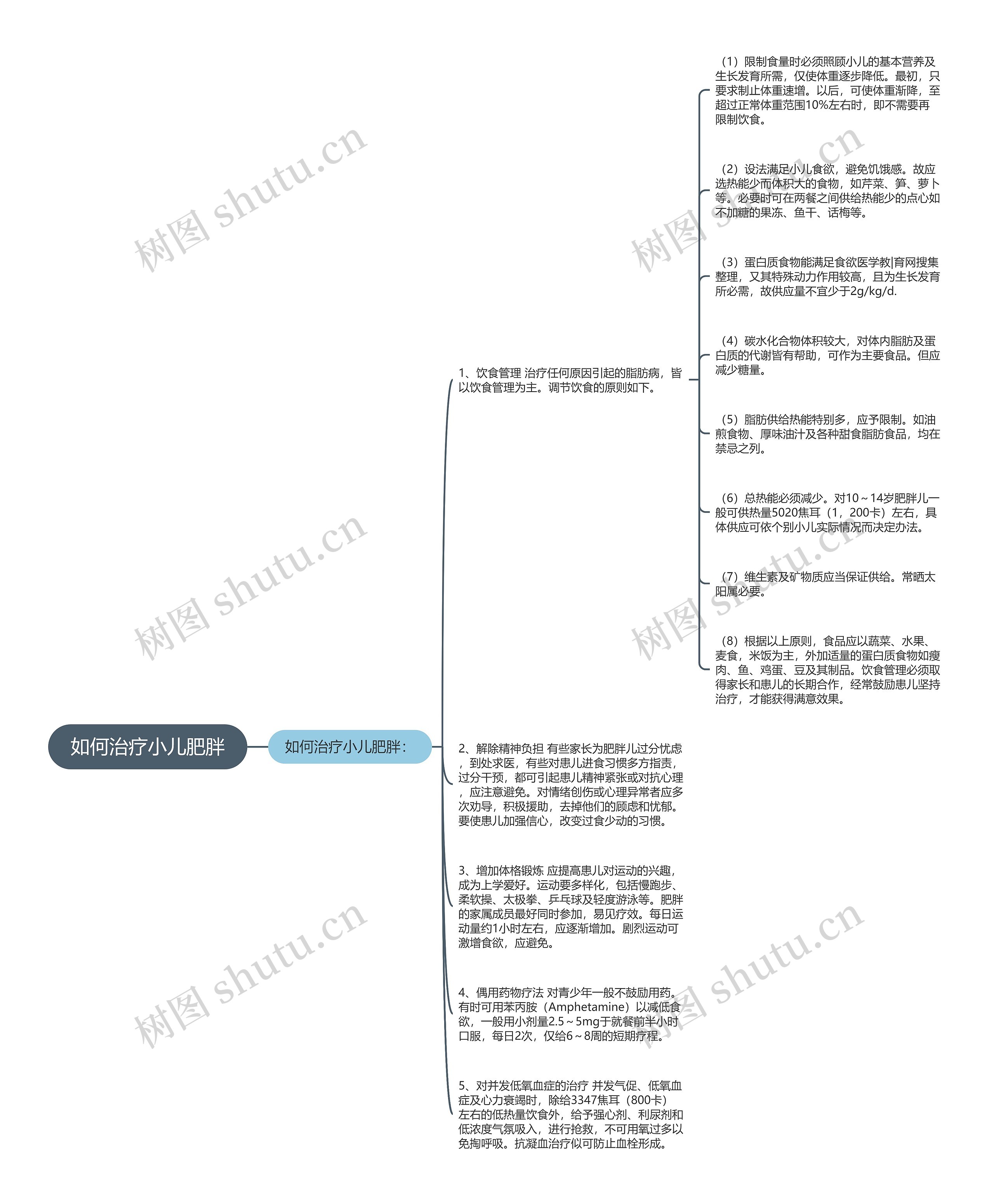 如何治疗小儿肥胖思维导图
