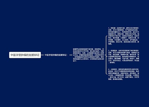 中医学里肿瘤的脏腑辩证