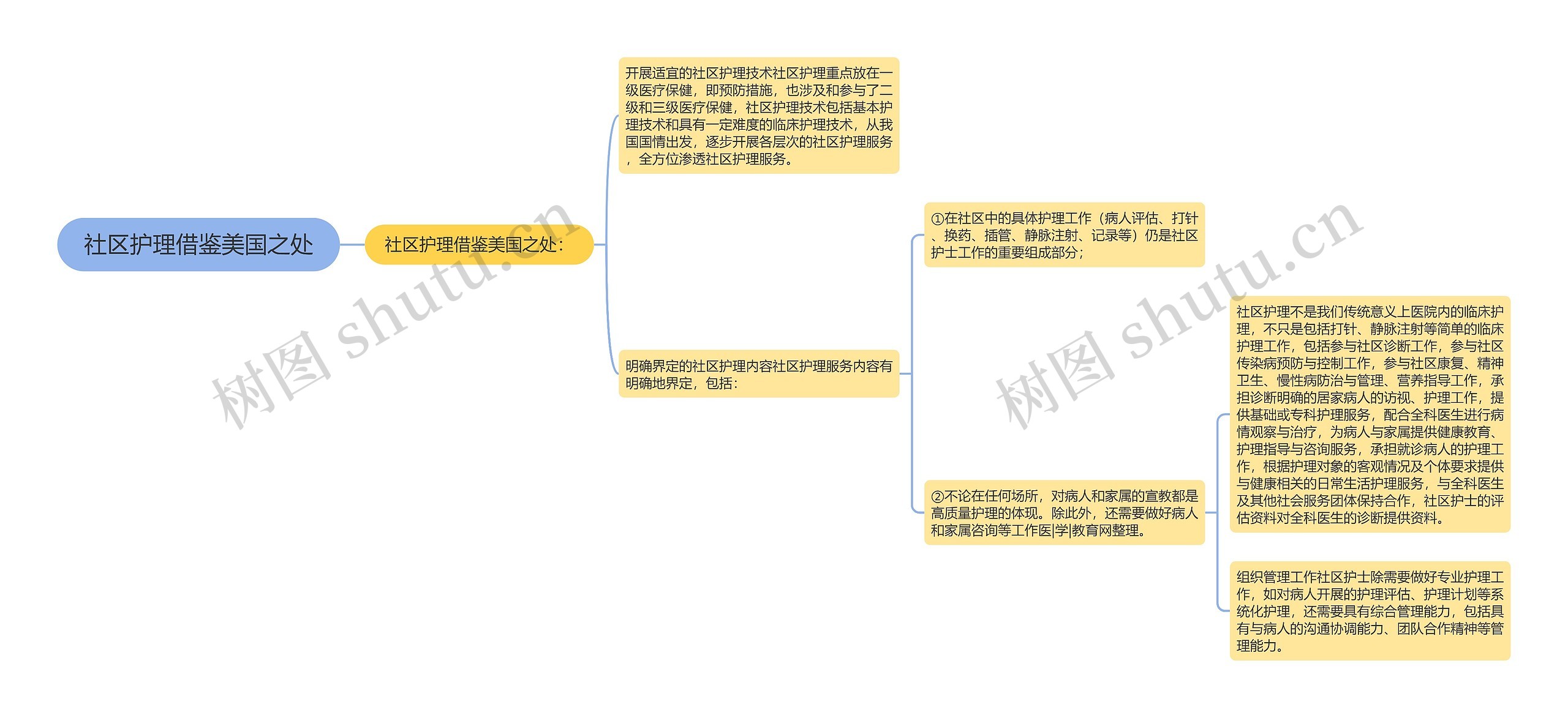 社区护理借鉴美国之处思维导图