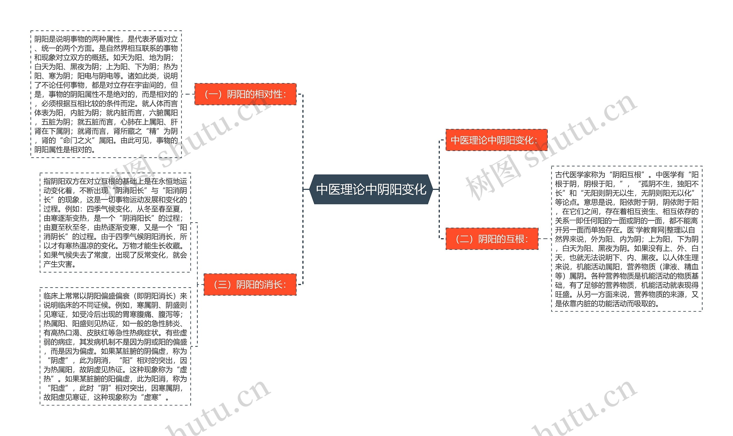 中医理论中阴阳变化思维导图