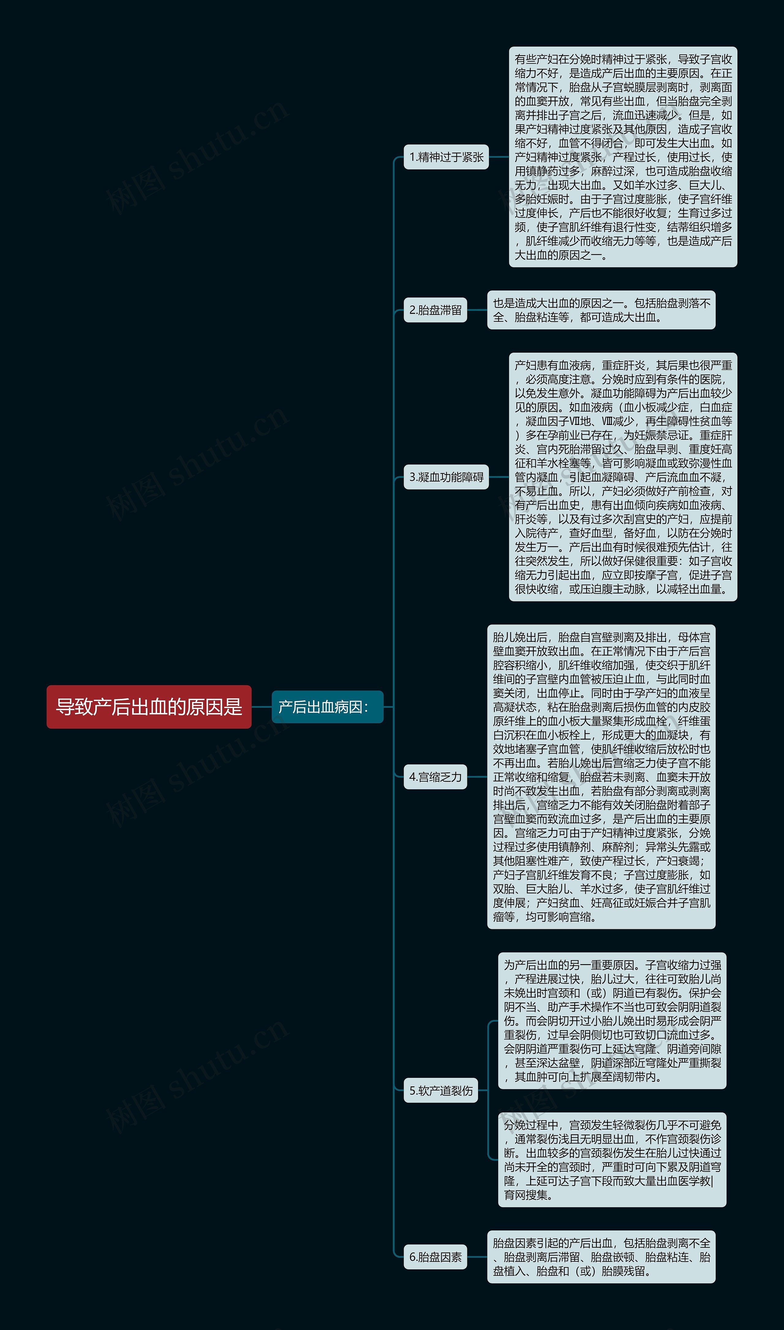 导致产后出血的原因是思维导图