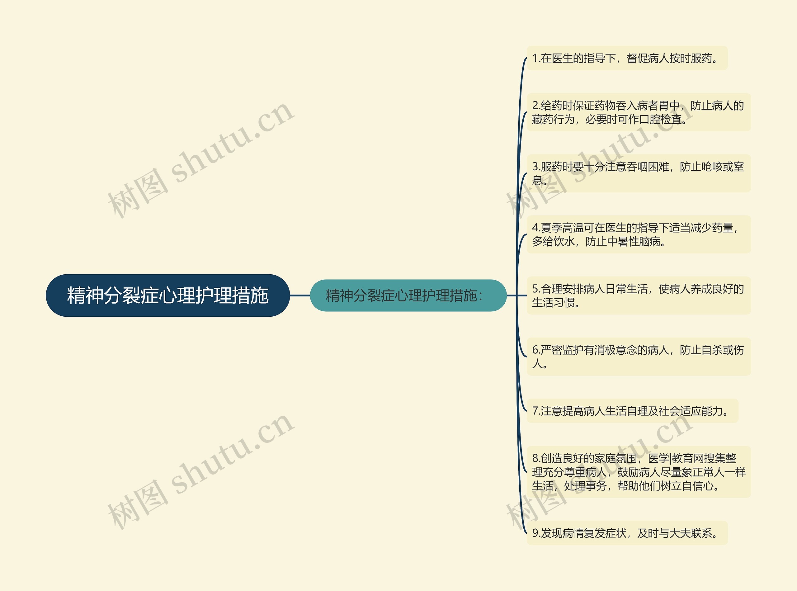 精神分裂症心理护理措施思维导图