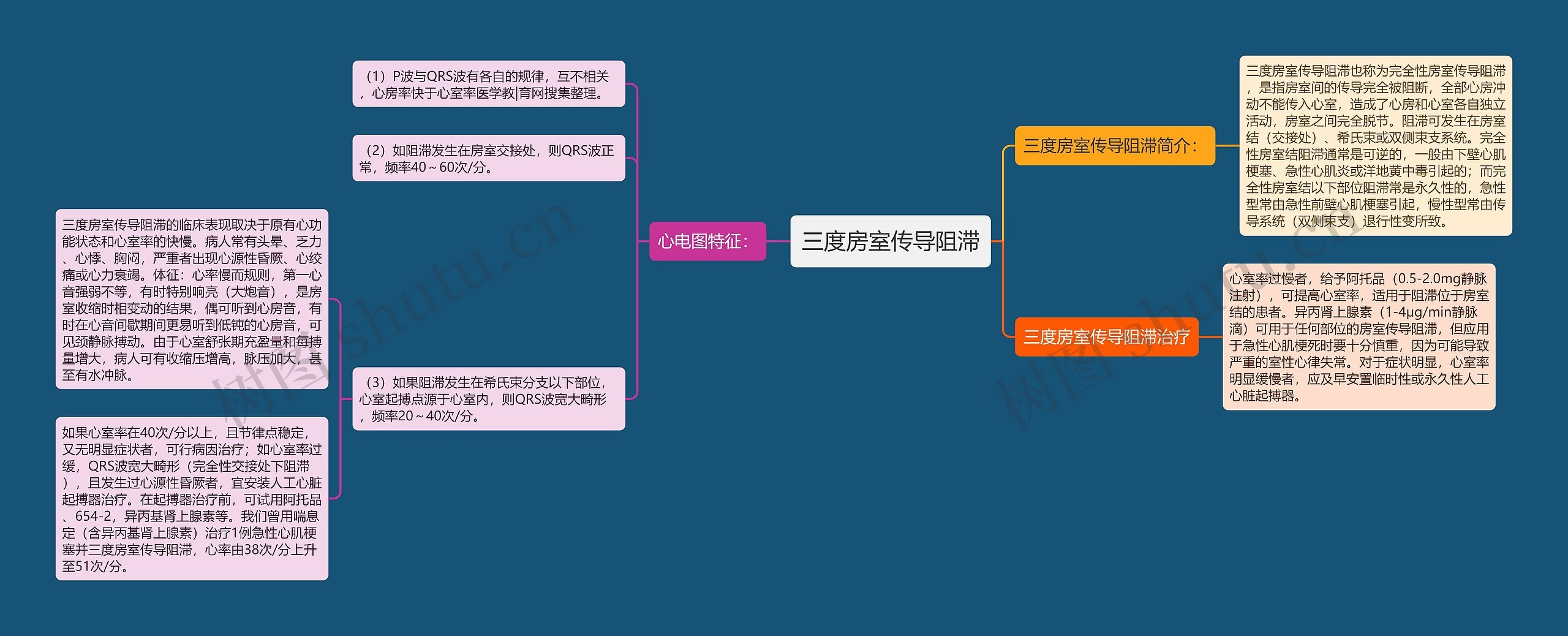 三度房室传导阻滞思维导图