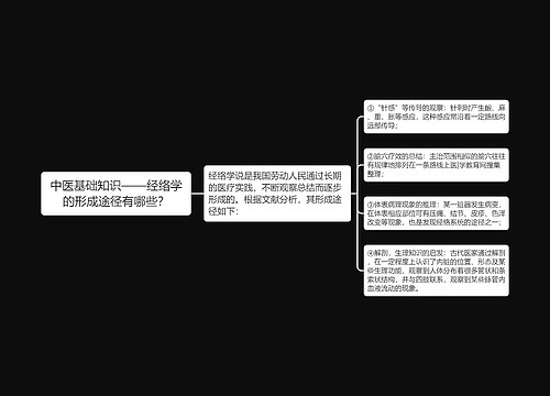 中医基础知识——经络学的形成途径有哪些？