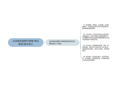 主动脉收缩期咔嚓音/常见原因/临床意义