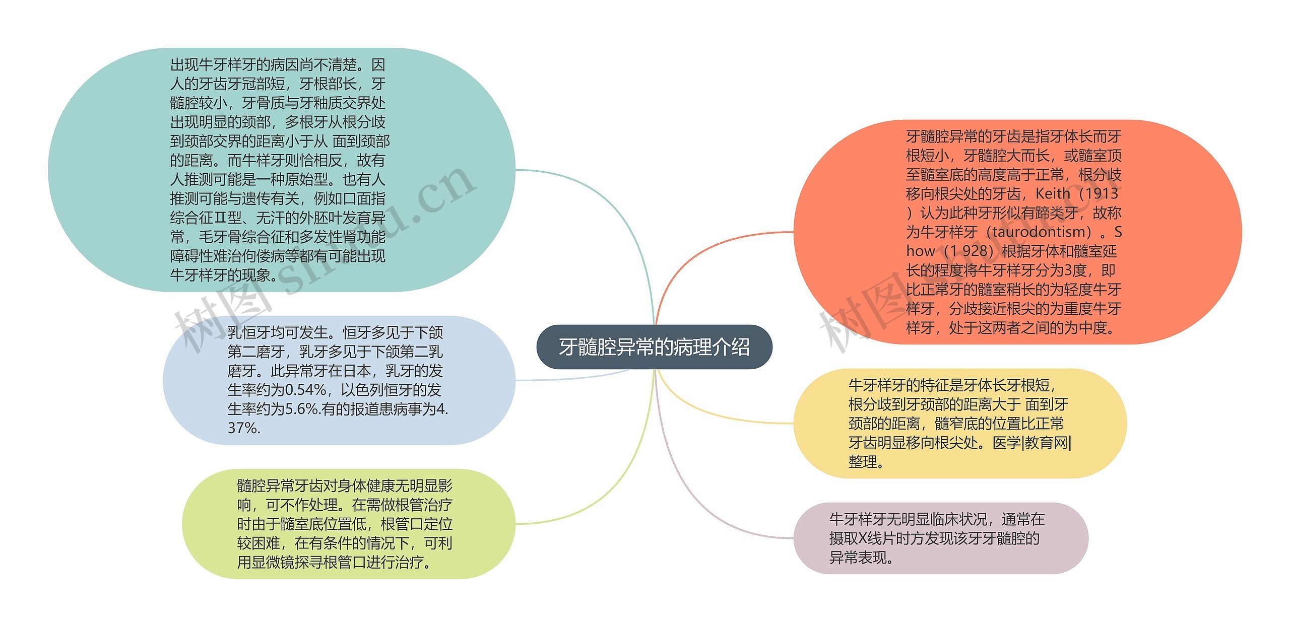 牙髓腔异常的病理介绍思维导图