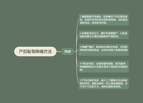 产后耻骨降痛方法