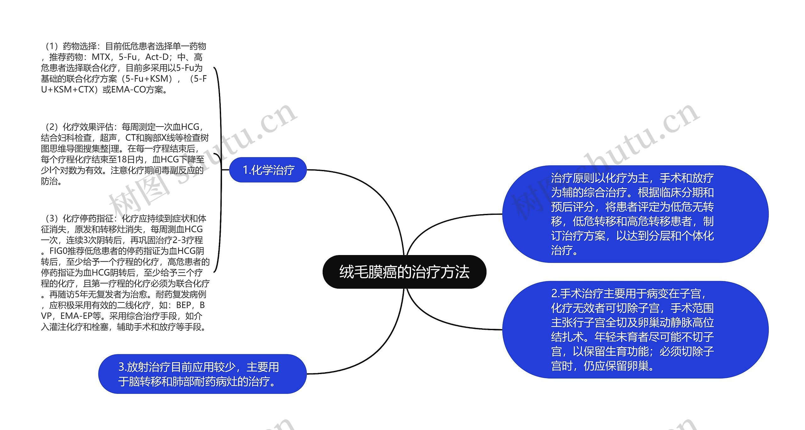 绒毛膜癌的治疗方法思维导图