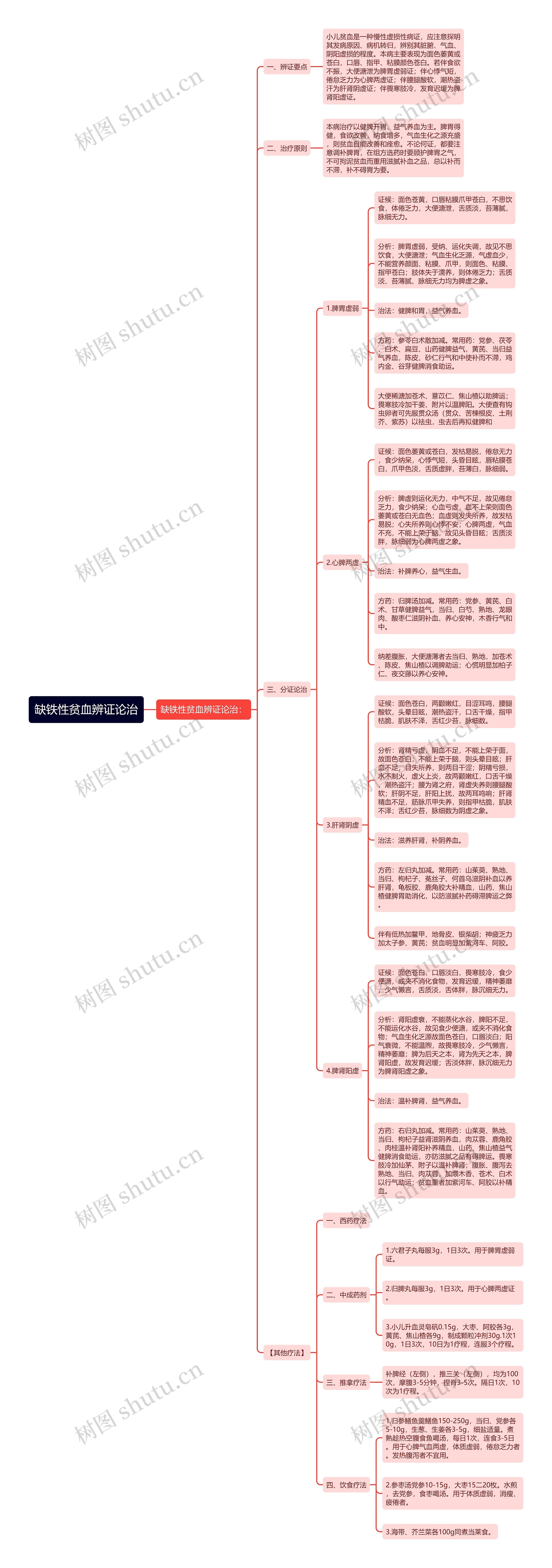 缺铁性贫血辨证论治思维导图