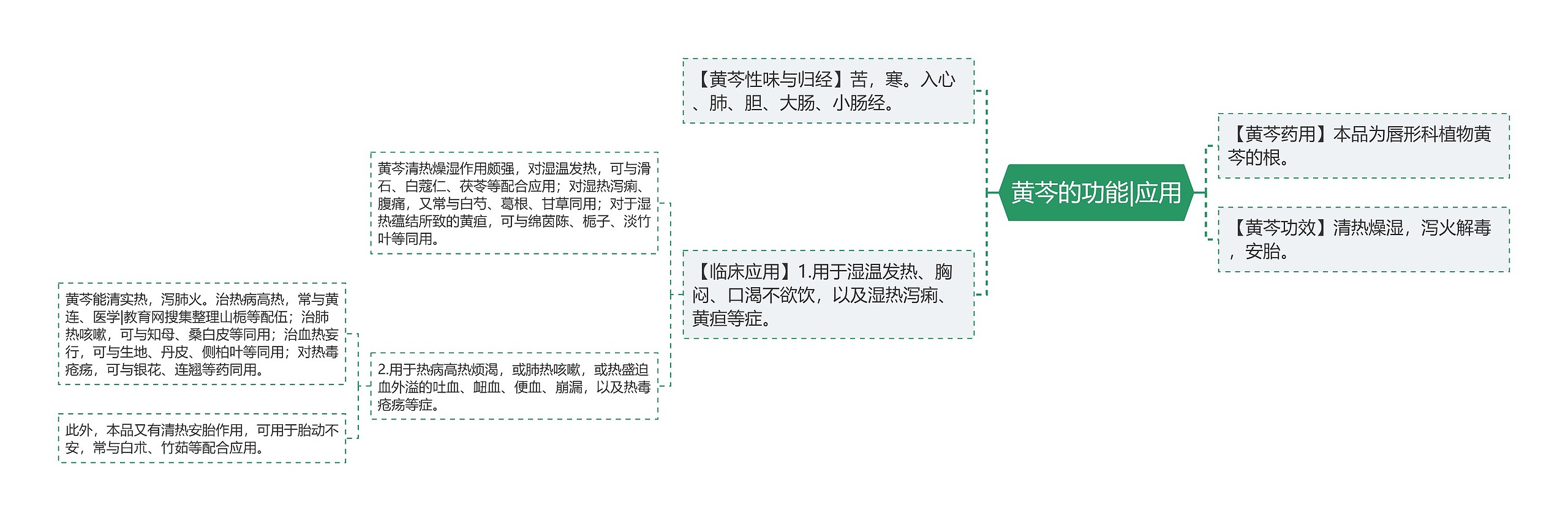 黄芩的功能|应用思维导图