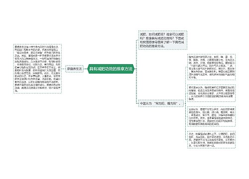 具有减肥功效的推拿方法